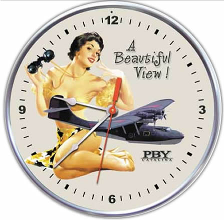 PBY Catalina Pin-up Collectible Wall Clock